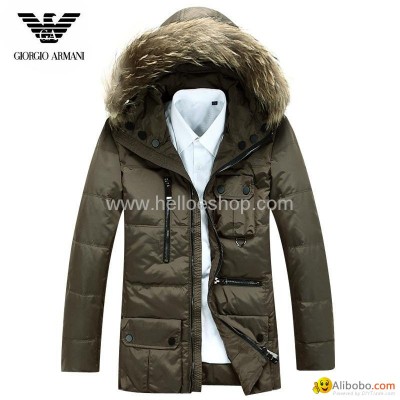 2014 brand designers men down long coats with big fur collar cheap pricepicture1