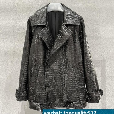 Crocodile-print sheepskin jacketpicture1