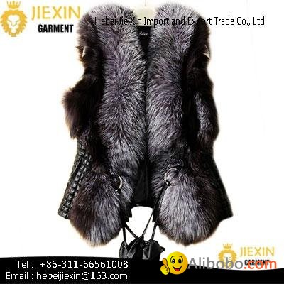 Custom Women Genuine Fur Waistcoat Whole Skin Real Fox Fur Vestpicture1