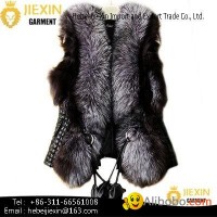 Custom Women Genuine Fur Waistcoat Whole Skin Real Fox Fur Vest