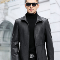 Autumn and winter new leather jacket men's slim zipper PU leather jacket men's