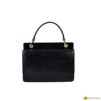 BLACK COLOR RECTANGULAR LADIES LEATHER HANDBAG