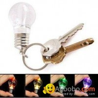 change color colorful acrylic LED mini bulb flashing glow keychain