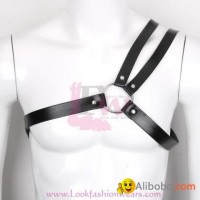 Men Body Chest Harness Faux Leather