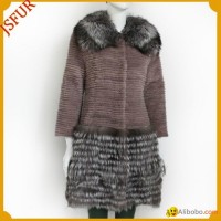 2015 winter rabbit fur coats women's fitted warm JXfur Brand long style unique c