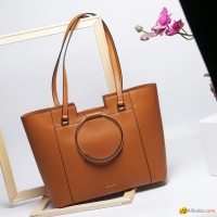 Moon bag women handbag with metal round handle tote bag