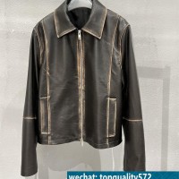 Stained leather jacket