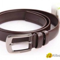 Fashion cowhide leather belt with the pin buckle for man