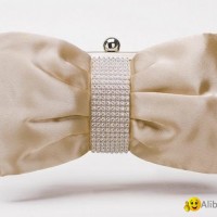 Satin rhinestone bowknot handbag