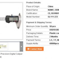 Stainless Steel Precision Digital Caliper Left - handed With LCD Display