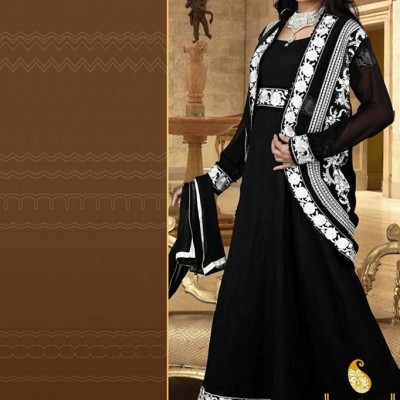 Pavitraa  Sparkling Black and White Embroidery Salwar Kameezpicture1