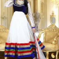 Pavitraa  Fancy Royal Blue and White Color Salwar Kameez