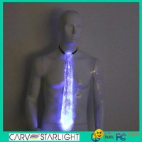 The luminous optic fiber light up illuminating RGB LED neck tie for man