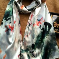 Silk wash painting scarf