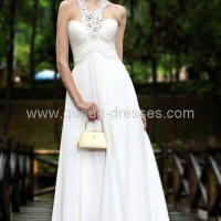 High quality New Brand Elegant White Halter Evening Dresses