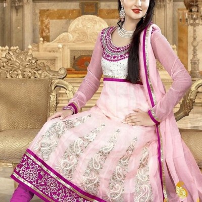 Pavitraa  Unique Pink Color Long Anarkali Salwar Kameezpicture1