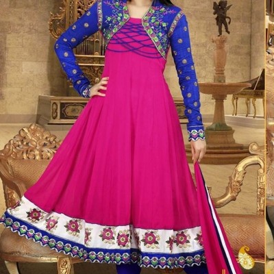 Pavitraa  Exquisite Pink and Royal Blue Salwar Kameezpicture1