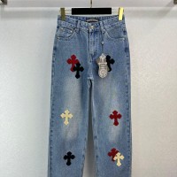 23 spring/summer series Croxin new towel embroidered cross straight leg jeans