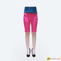 2012 new stlye hot sale pink cotton-made lady short jeans