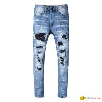 High Quality Heavy Material Stretchable Ripped Skinny Fit Men Jeans