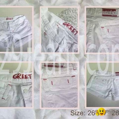 Trendy White Denim Shortspicture1