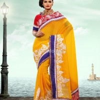 Matwali - Marvelous Dark Yellow and Violet color Semi-stitched Salwar Kameez