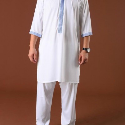 Moroccan Thobe and Pants for Men Half Sleevespicture1