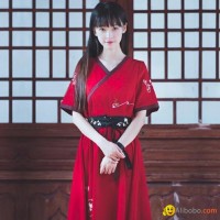 2019 Light Flower Daily Chinese Embroidered Short-sleeved Hanfu Skirt