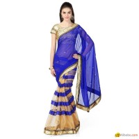 Party Wear Half Half Net Saree