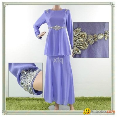 High quality beaded chiffon plus size muslim women clothingpicture1