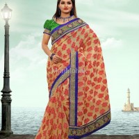 Matwali - Glorious Orange and Deep Black color Designer Saree