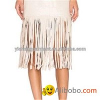 Womens Leather Skirt With Tassel