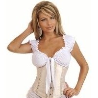 Tan Ribbon Underbust Corset,Corset & Pettiskirt,Outerwear Corsets