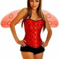 Sexy Ladybug Costume ,Underbust Corsets,Corset Top,Corset & Pettiskirt