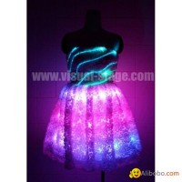 optical fiber luminous dress for stage  performance