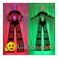 LED kryoman robot costume with digital LED helmet