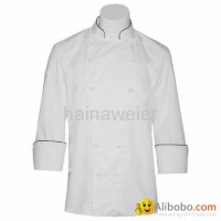 Hot sale Traditional White Fineline w/Black piping chef coat