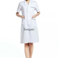 White lab coat Medical uniforms Hospital For female With Blue Selvedge