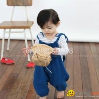 2 pcs  Striated T skirt + suspender pant ( very nice and lovely baby suit)