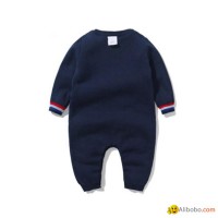 Wholesale 100% cotton baby clothes soft stylish baby winter romper set baby romp