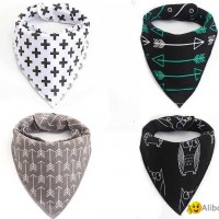 Hot selling fashion printing cotton baby bandana drool bibs