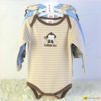 baby 3 pack long sleeve bodysuits OEM order China baby clothing factory