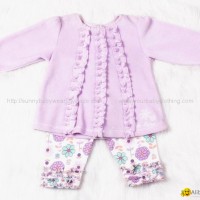 Baby girl cotton clothing set casual flower spring and autumn clothing  set velv