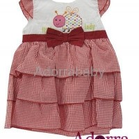 baby dress multi-layer dress with underwear red orange yellow