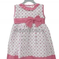 New baby girl dress pink dots baby dress