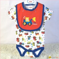 baby set infant bodysuit and bib 2 piece set china baby garment factory