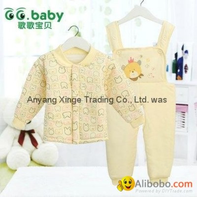 2015 Cute Cotton Autumn Winter Baby Set Unisex Warm Newborn Baby Boy Girl Suitspicture1