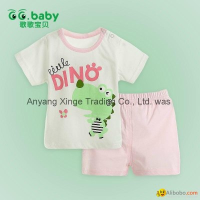 2015 Pink Summer Baby T-shirt+Shorts Suits 100Cotton Newborn Baby Boy Girl Setspicture1