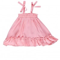 Summer Toddler Baby Girl Frilled Pink Sundress Wholesale