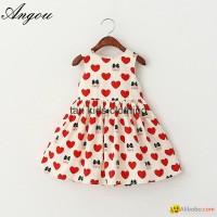 Angou Summer Girls Dress Tutu Princess Baby Dress Dot girl clothing Casual dress